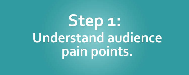 step 1 Understand audience pain points