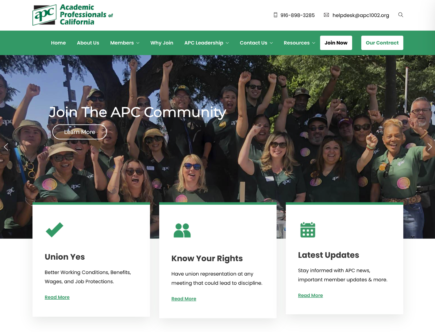 APC website screenshot